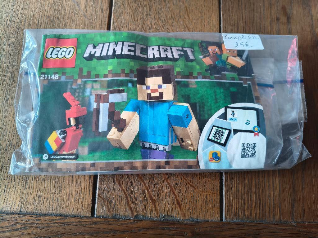 Lego Minecraft 21148 Bigfigure Steve en zijn papegaai, Ophalen of Verzenden, Gebruikt, Lego