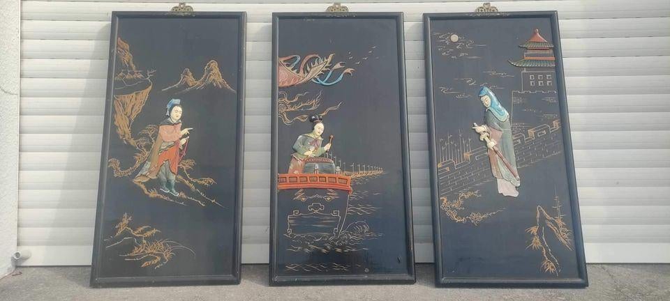 3 panneau chinois ou japonais, Enlèvement ou Envoi
