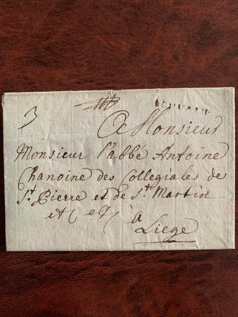 Lettre chanoine de l’église saint Martin à Liège 1772, Enlèvement ou Envoi, Lettre
