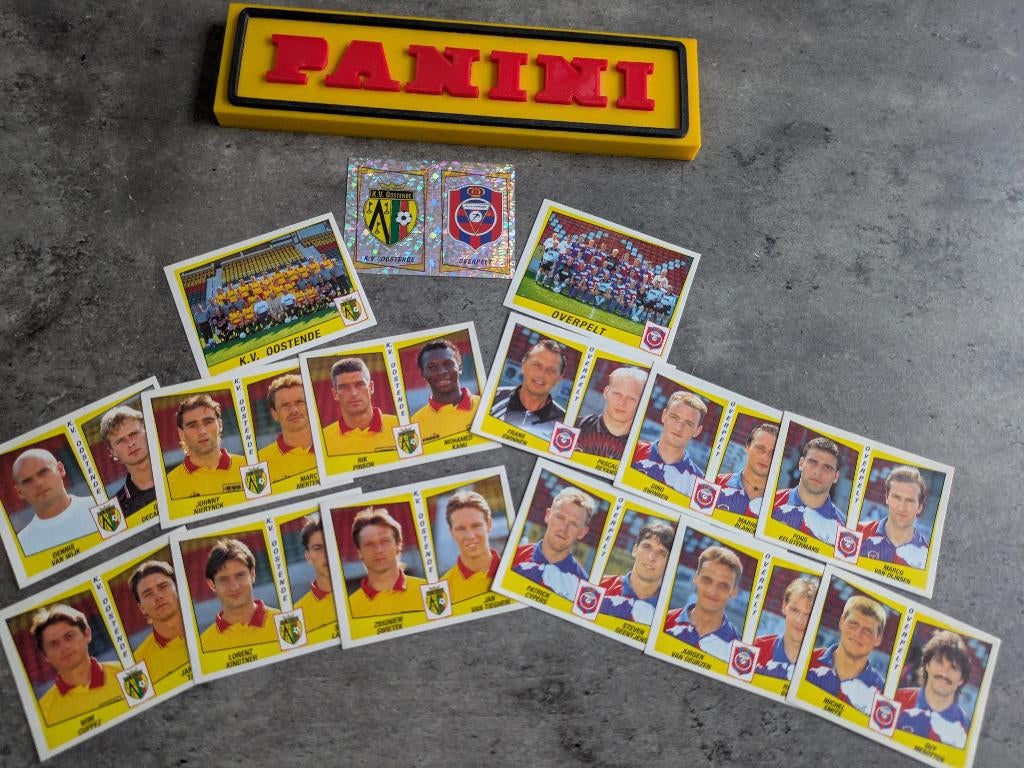 PANINI STICKERS 15X FOOTBALL 97 KVO OOSTENDE / OVERPELT, Ophalen of Verzenden, Nieuw