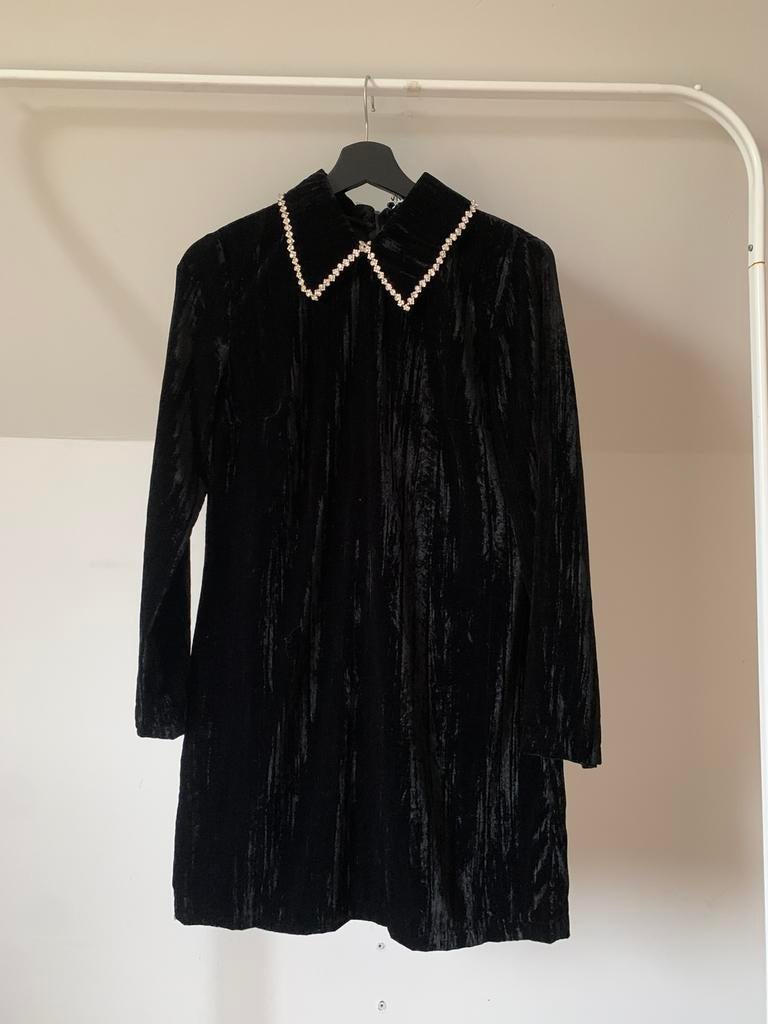 Zara velours jurk, Ophalen of Verzenden, Zo goed als nieuw, Maat 36 (S), Zwart