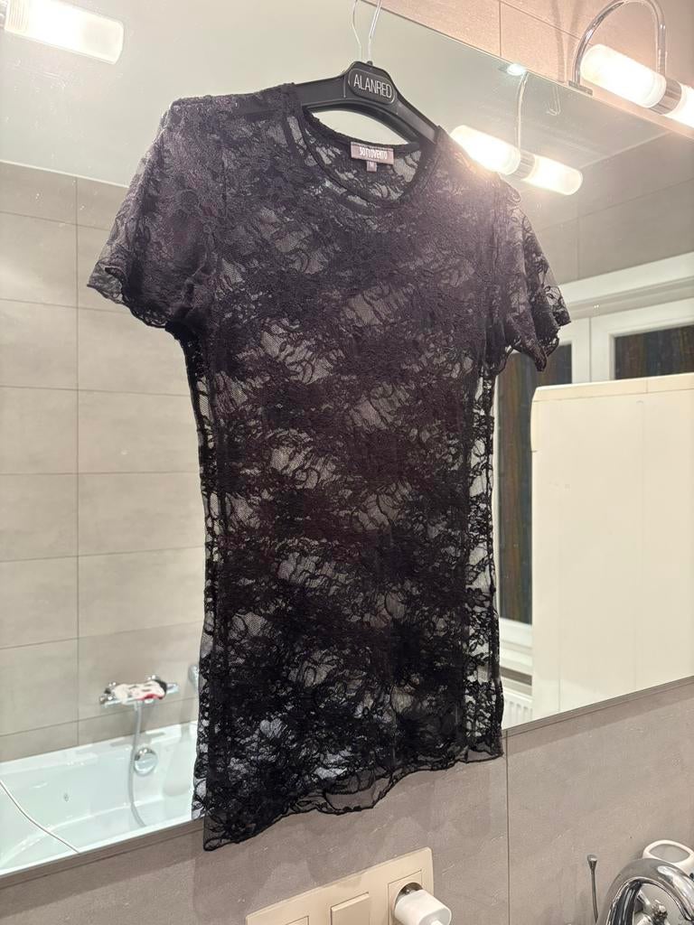 T-shirt transparent noir (M)., Neuf, Manches courtes, Taille 38/40 (M), Enlèvement