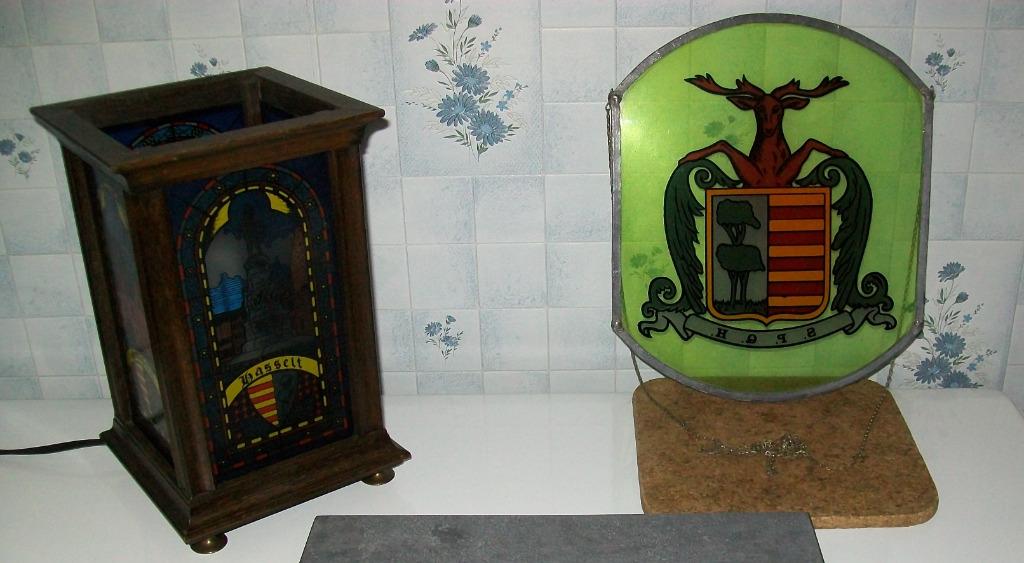 Hasselt Stadhuis - Lamp Borrelglas Glas Bord - Retro Vintage, Enlèvement ou Envoi, Utilisé