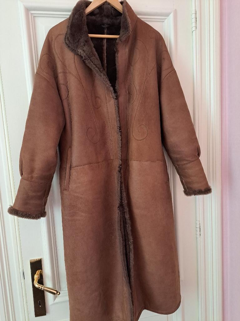 lange winterjas met bont, Kleding | Dames, Bruin, Zo goed als nieuw, Ophalen, ANDERE