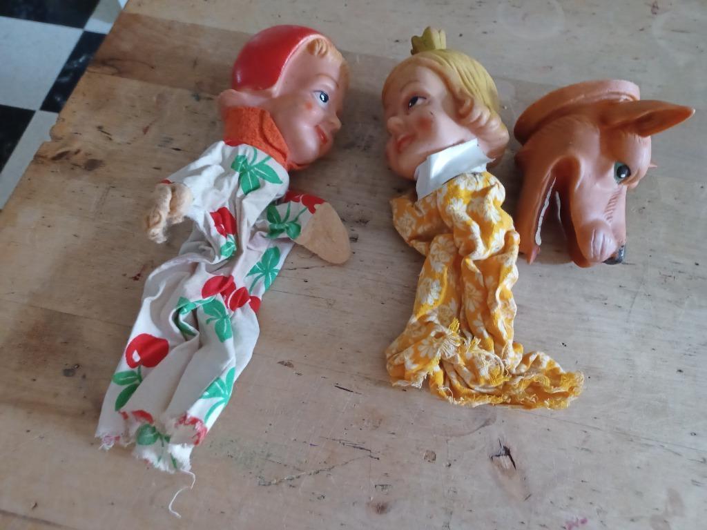 Poppenkastpoppen roodkapje en de wolf, Ophalen of Verzenden
