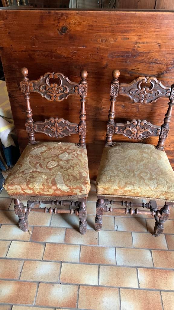 Twee antieke stoelen-gobelin bekleding, Antiek en Kunst, Ophalen