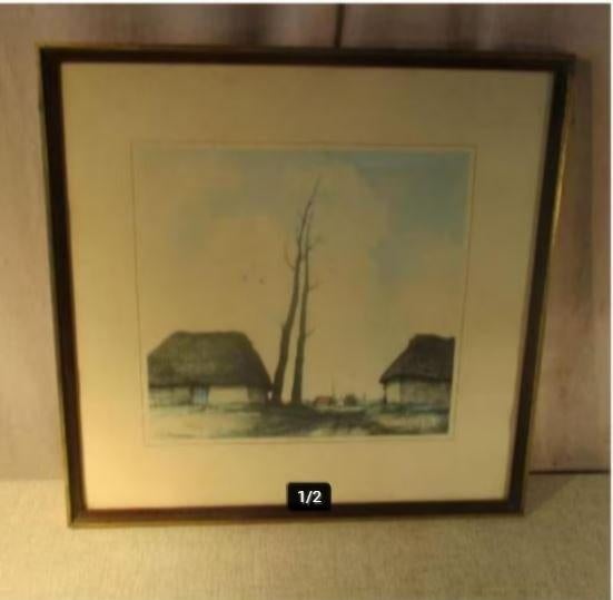 Superbe gravure « Achterbos » - Dirk Baksteen, Enlèvement ou Envoi