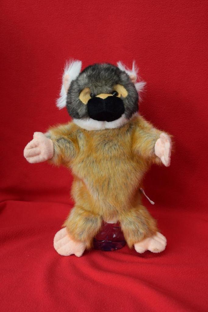 pluche handpop aap doodshoofdaapje, Ophalen of Verzenden, Zo goed als nieuw, Overige typen