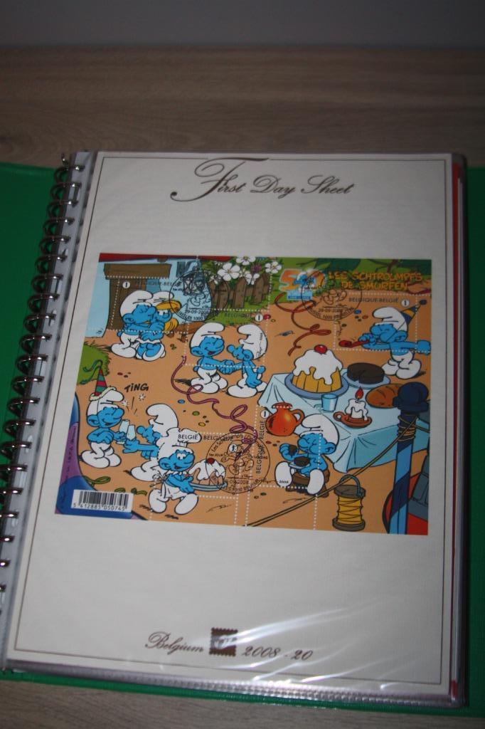 De Smurfen first day sheet , 2008 , Belgium afstempeling vel, Verzamelen, Ophalen of Verzenden, Smurfen, Nieuw, Overige typen