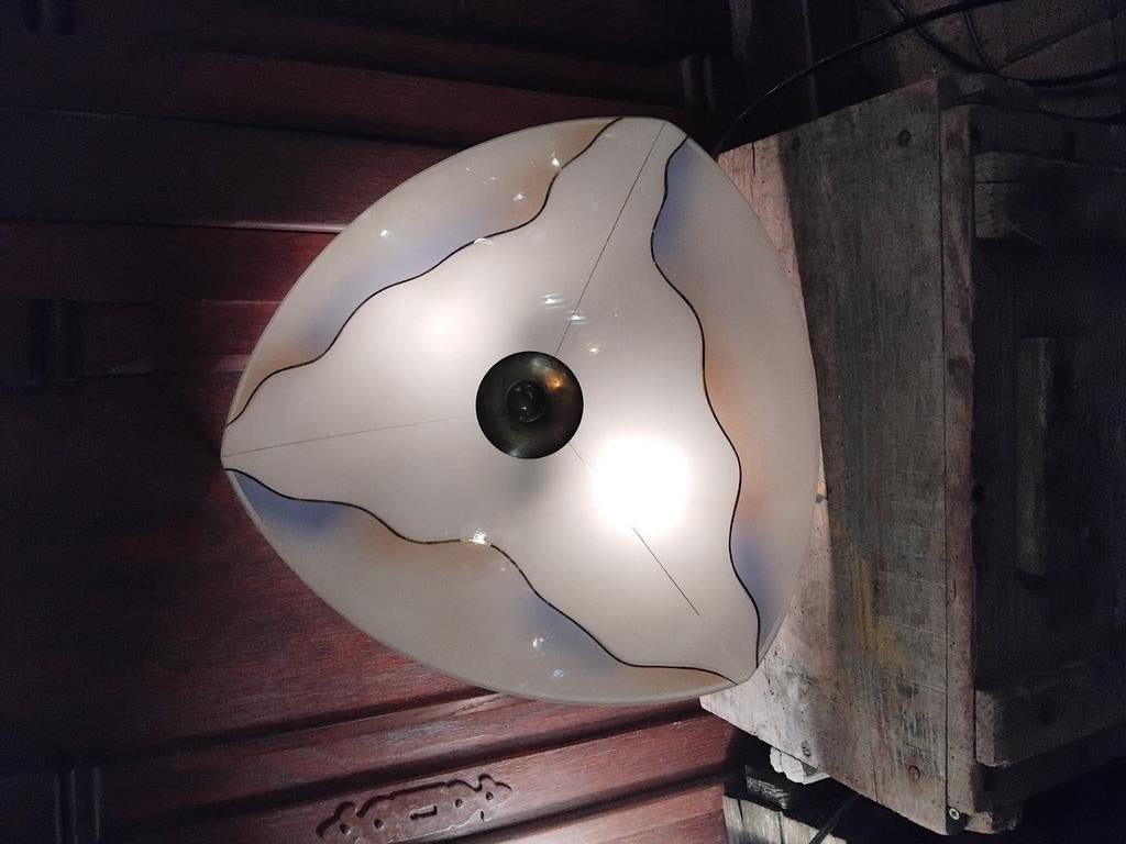 vintage,  retro plafondlamp 50's/ 60's, Ophalen of Verzenden, Gebruikt, Glas, Vintage,  retro