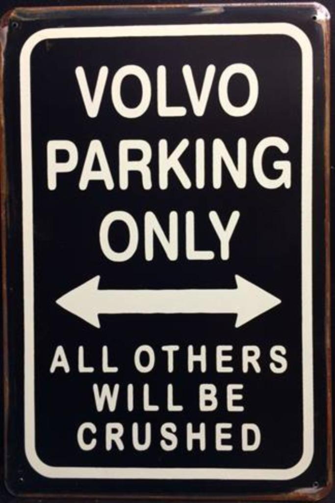 Metalen rusty-old wandplaat Volvo Parking Only, Auto diversen, Tuning en Styling, Ophalen of Verzenden