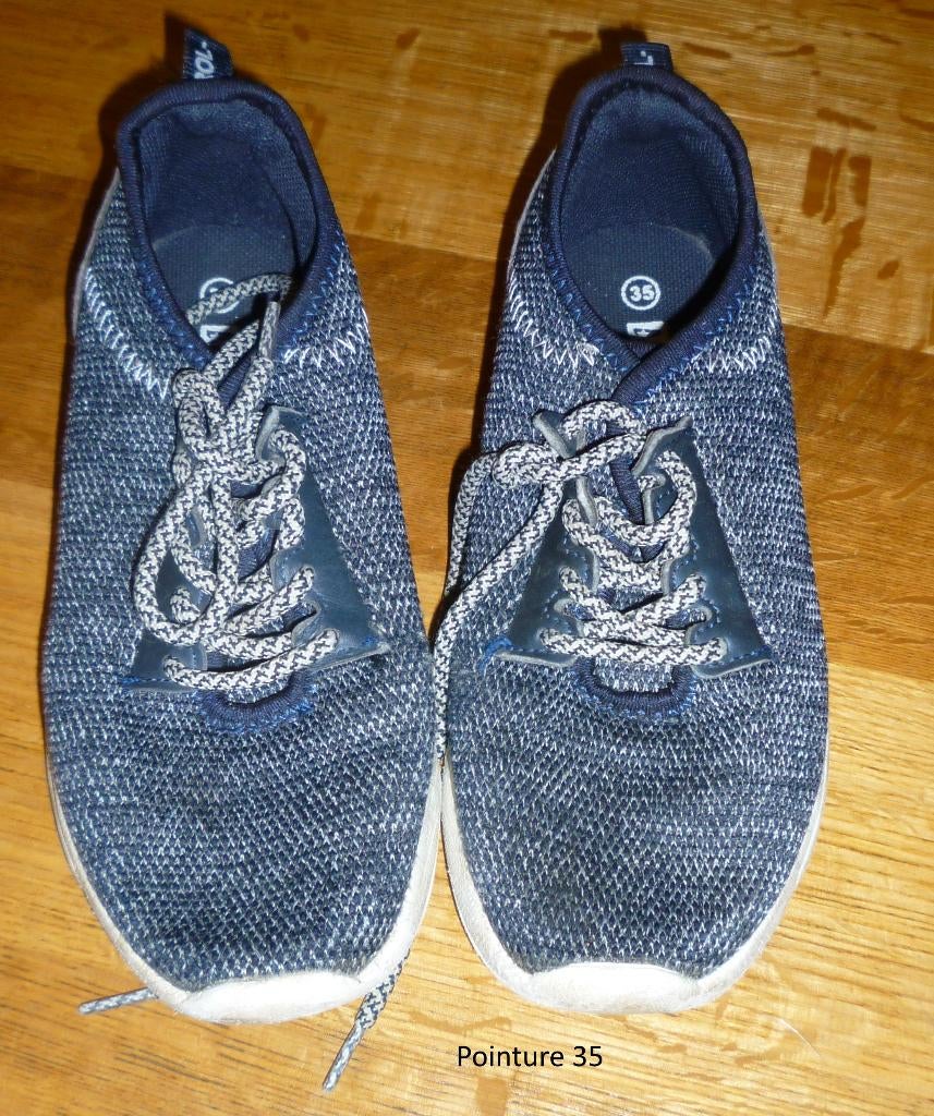 20. Baskets garçon pointure 35 – bleu marine – lacets, Enlèvement ou Envoi, Utilisé, Garçon