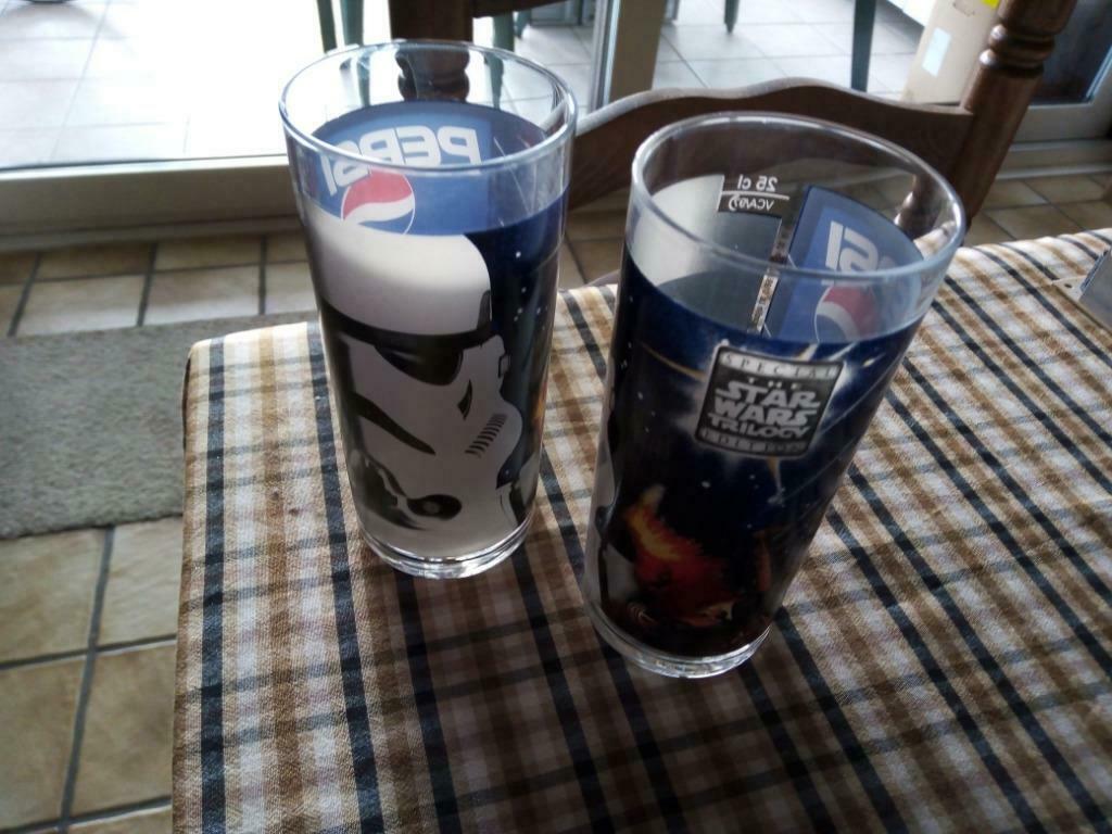 2 glazen starwars trilogy pepsi, Verre ou Verres, Enlèvement ou Envoi, Comme neuf, Verre