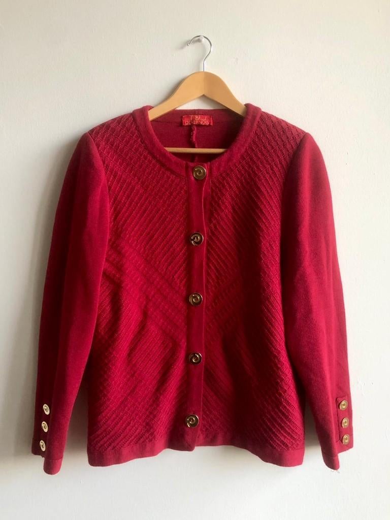 Devernois rode cardigan, Kleding | Dames, Maat 42/44 (L), Ophalen of Verzenden, Zo goed als nieuw, Devernois