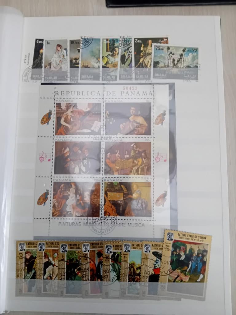 Timbres, peintures à thème, lot 4A, Enlèvement ou Envoi