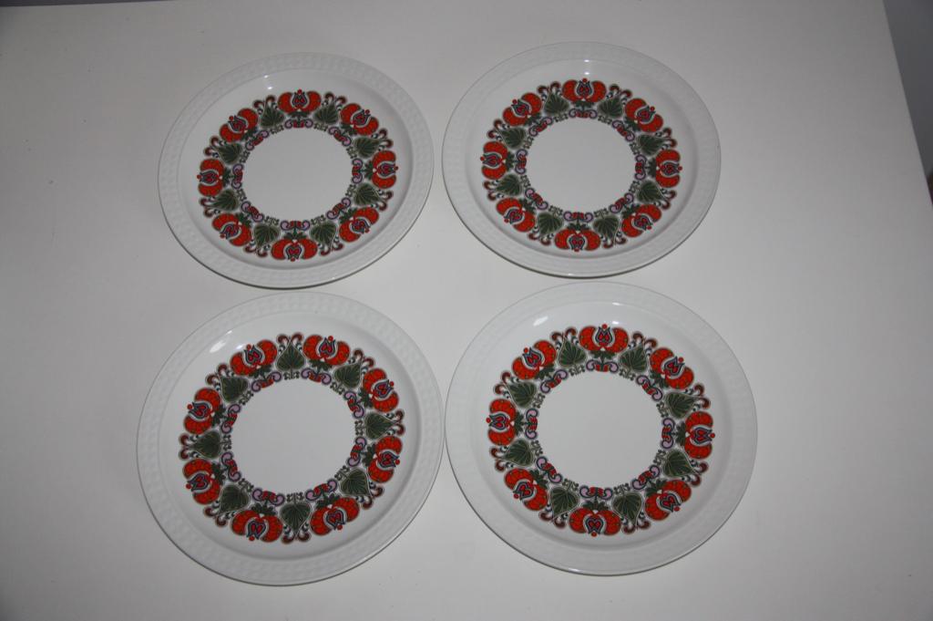 Pontesa ironstone hollands bont serie bloem motief 4 borden, Verzenden