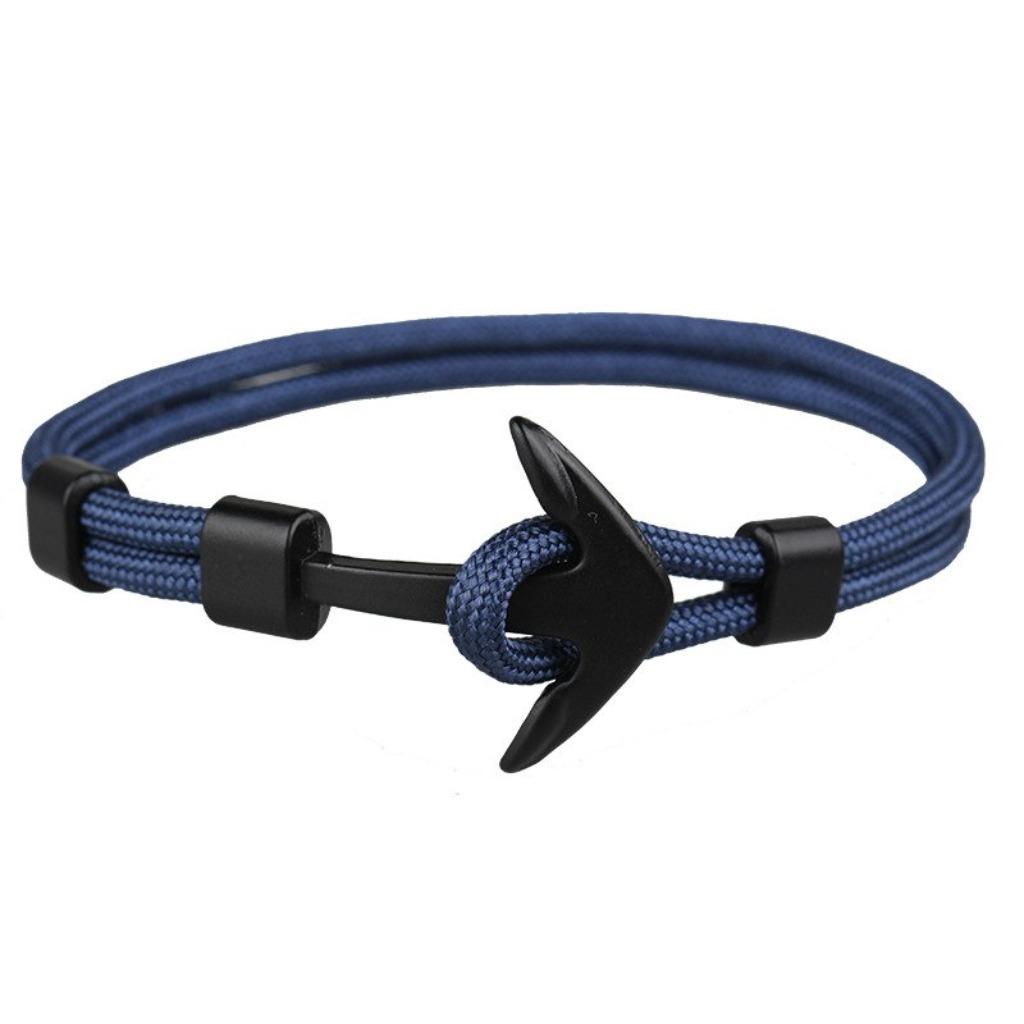 Armband heren / dames met ankersluiting - Donker blauw, Handtassen en Accessoires, Ophalen of Verzenden, Nieuw