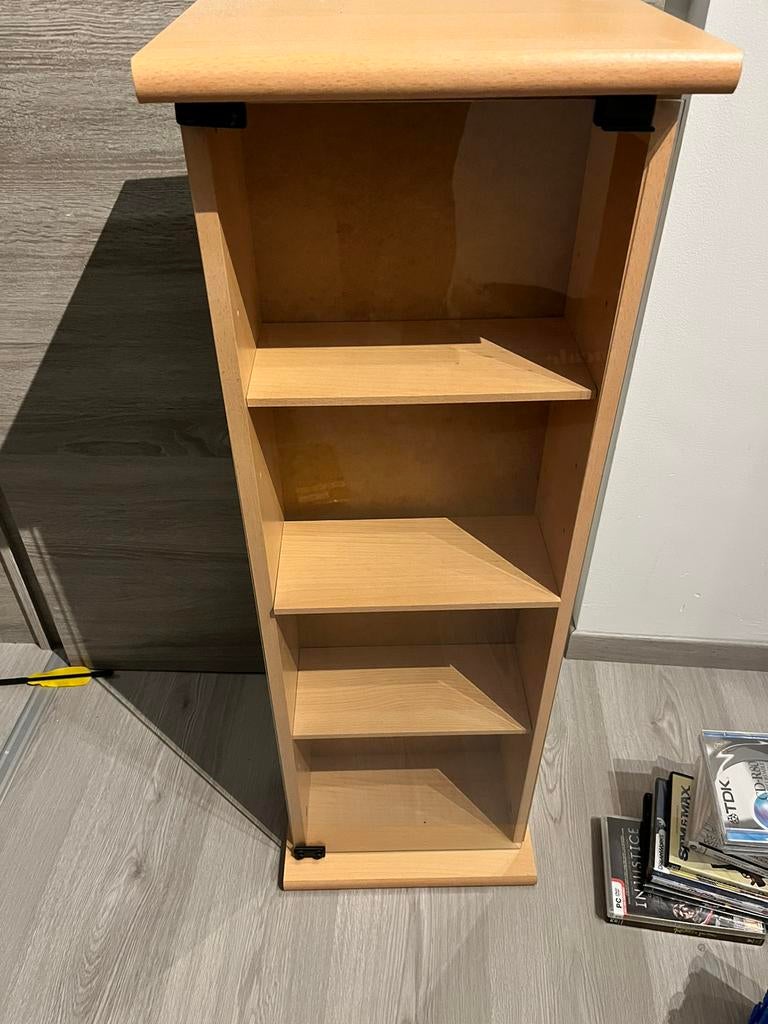 Armoire cd en bois porte vitrée
