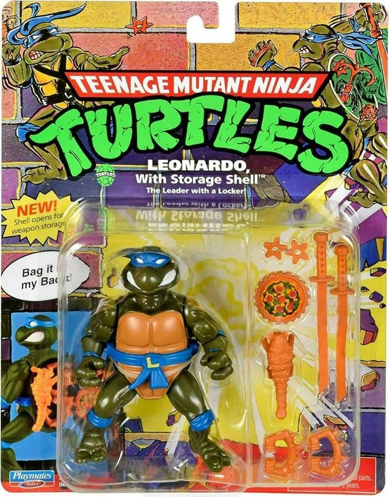 TMNT (1980's) - Leonardo with Storage Shell - Retro 10cm, 909 N. Pacific Coast Highway, Suite 800, El Segundo, CA 90245, USA, Playmates Toys