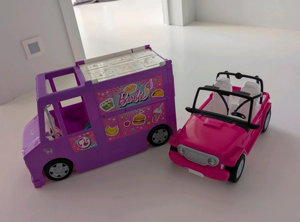 Jeep en Foodtruck voor Barbie, Ophalen of Verzenden, Zo goed als nieuw, Barbie