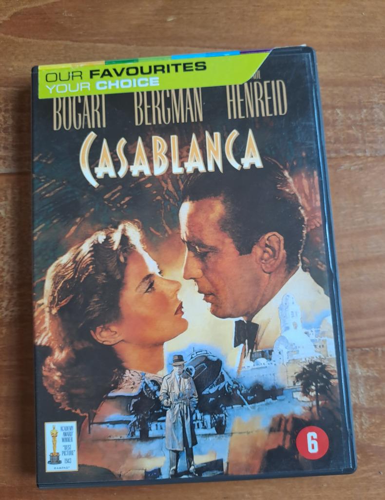 Casablanca - Humphrey Bogart - Ingrid Bergman, Gebruikt, Alle leeftijden, Drama, Ophalen of Verzenden