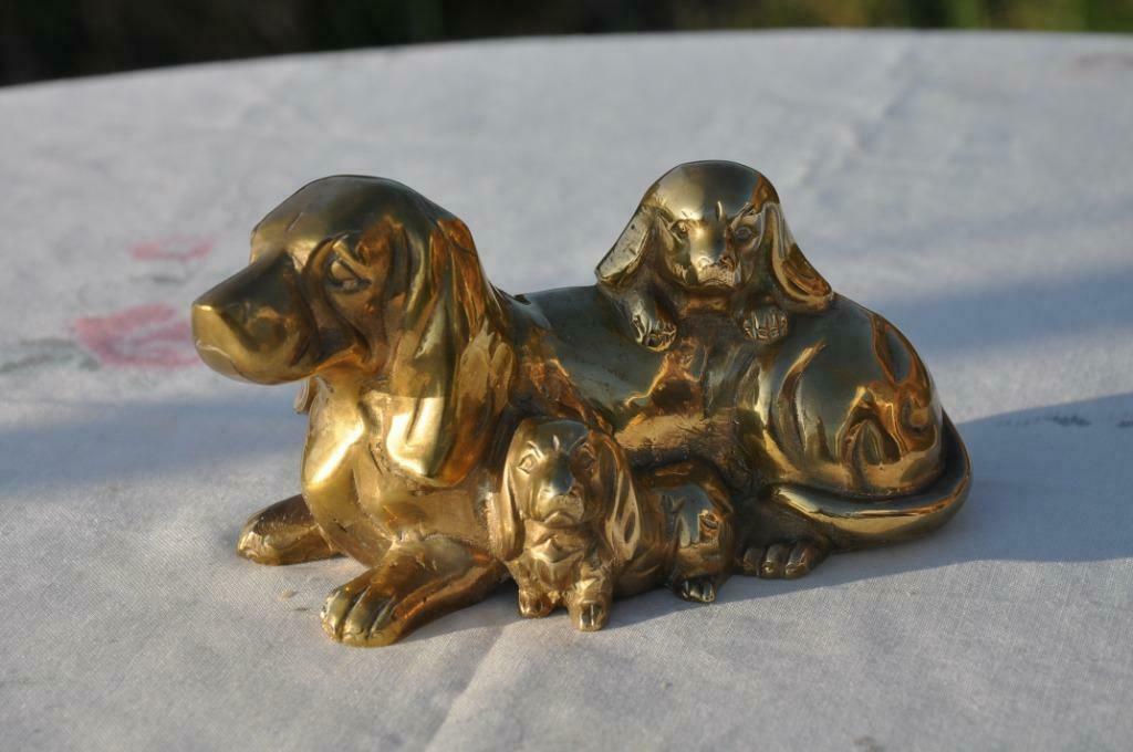 trio de chiens en laiton, Enlèvement ou Envoi, Cuivre