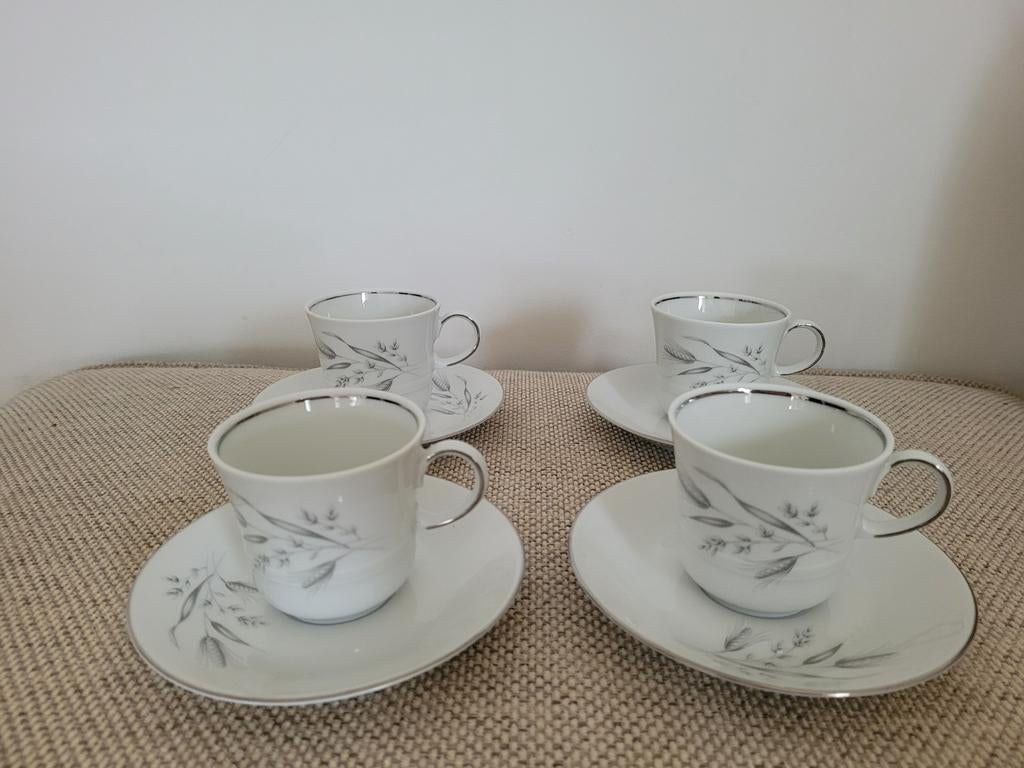 4 tasses et sous Bavaria Winterling, Enlèvement ou Envoi