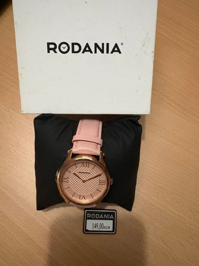 Nieuw Rodania horloge in oudroze leer, Handtassen en Accessoires, Overige merken, Leer, Polshorloge, Nieuw
