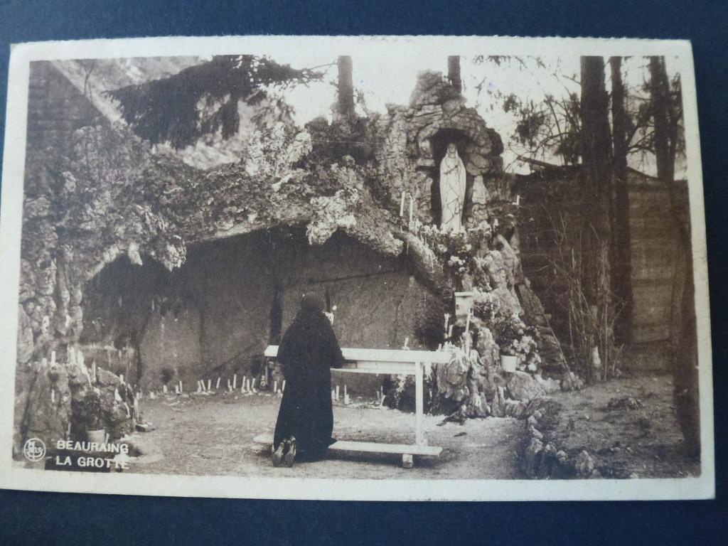 oude prentkaart Beauraing La Grotte 1933, Verzenden, 1920 tot 1940, Gelopen, Namen