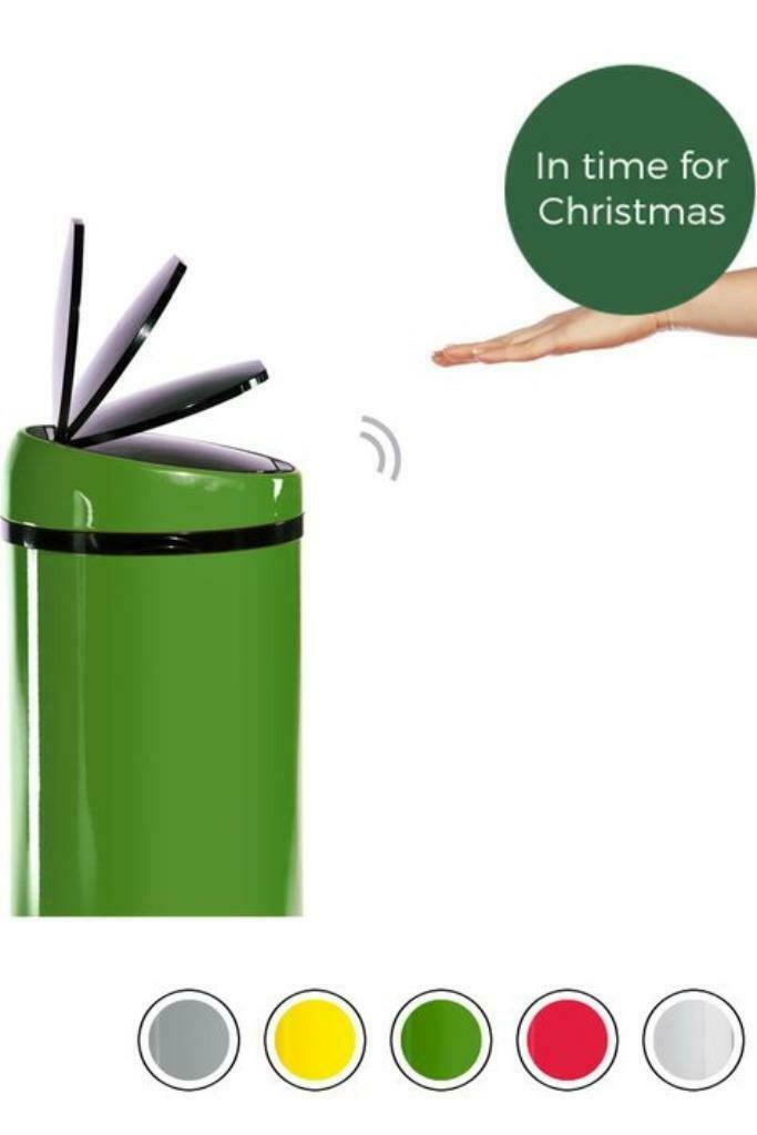 Sensé Non-contact vuilnisbak 50L, grijs en Groen, Ophalen, Minder dan 50 cm, 75 cm of meer, Groen