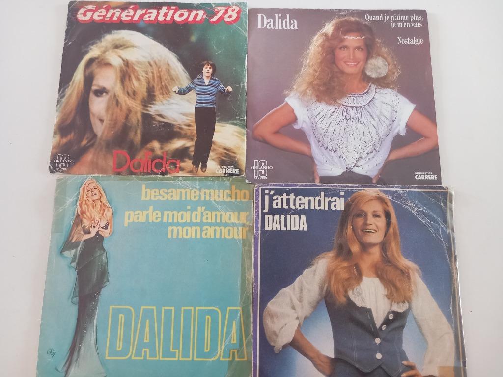 4 x 7 pouces, single « Dalida Chanson, France Pop », Enlèvement ou Envoi, 7 pouces, Pop, Single