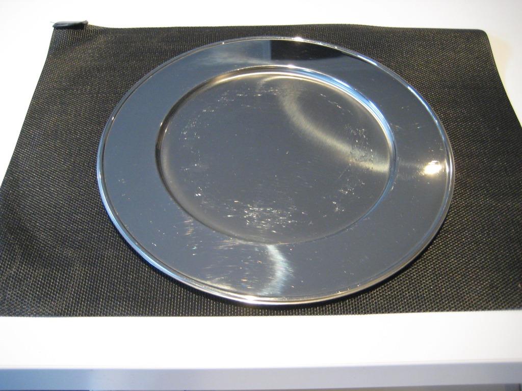 6 inox onderborden, Ophalen of Verzenden, Gebruikt, Overige materialen, Bord(en)