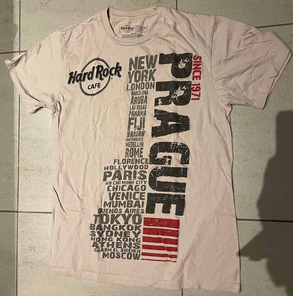 Origineel t-shirt Hard Rock Cafe Praag beige small, Ophalen, Zo goed als nieuw, Kleding