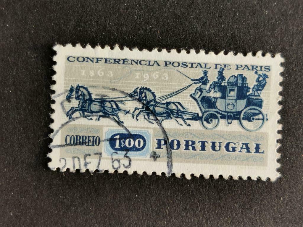 Portugal 1963 - postkoets met paarden, Verzenden, Portugal, Gestempeld