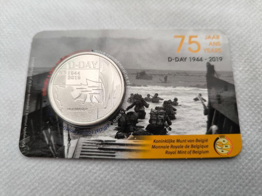 D-Day 5 euros 2019 Coincard, Postzegels en Munten, Ophalen of Verzenden, België, 5 euro