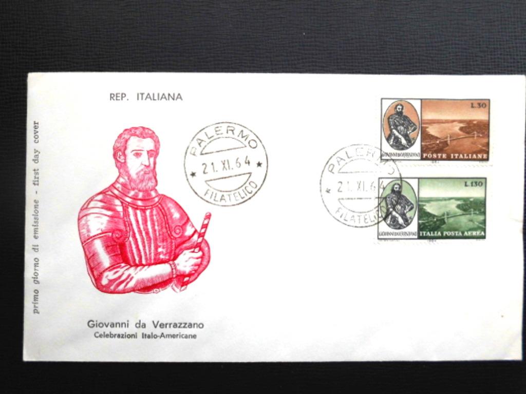 Italie : Pont Giovanni da Verrazzano du FDC (1964), Enlèvement ou Envoi