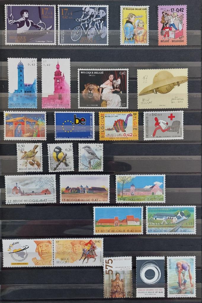40 postzegels 2000-2002 met dubbele frankeerwaarde EUR/BEF, Ophalen, Postfris
