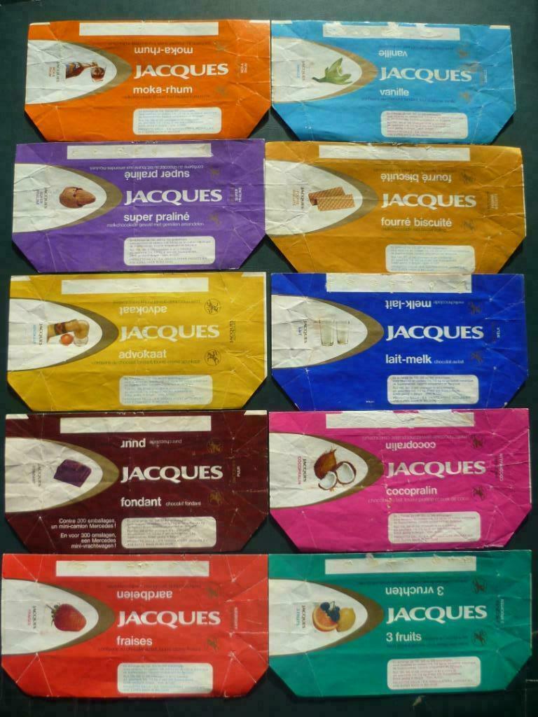 chocolade Jacques chocolat emballage wikkels x10 omslagen, Ophalen of Verzenden, Gebruikt