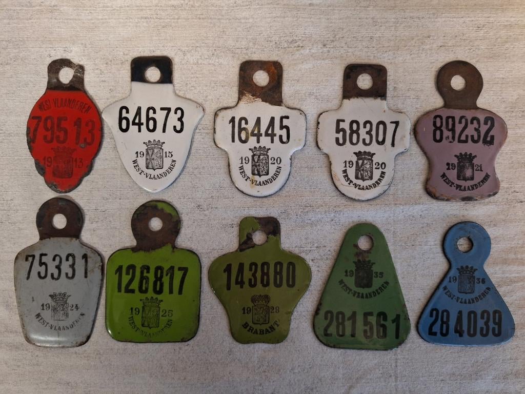 Fietsplaten nummerplaten taksplaten emaille, Enlèvement