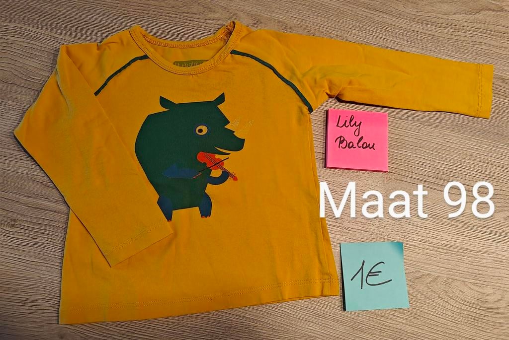 T-shirt lange mouwen - maat 98, Gebruikt, Lily Balou, Ophalen of Verzenden, Shirt of Longsleeve