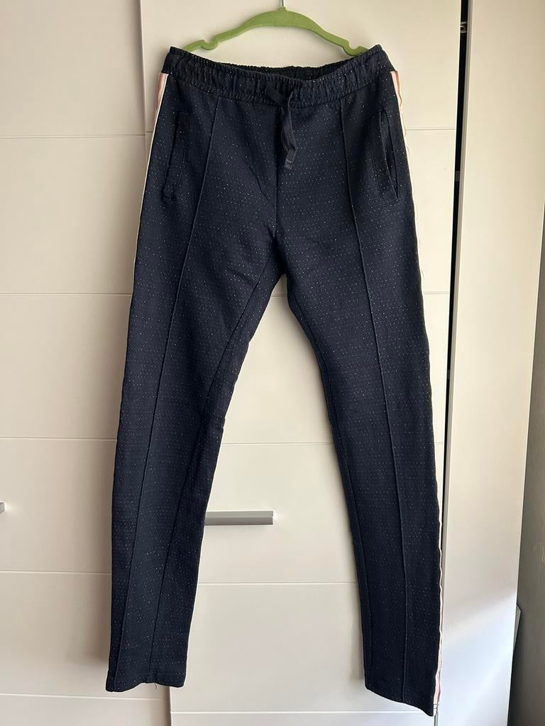 Mooie donkerblauwe broek met glitter maat 158, Ophalen of Verzenden, Broek
