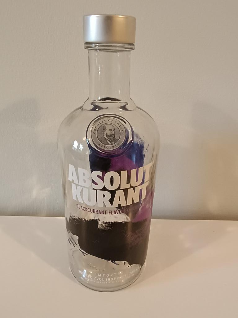 Lege fles Absolut Kurant Vodka 70CL 40%, Verzenden, Zo goed als nieuw, Verpakking