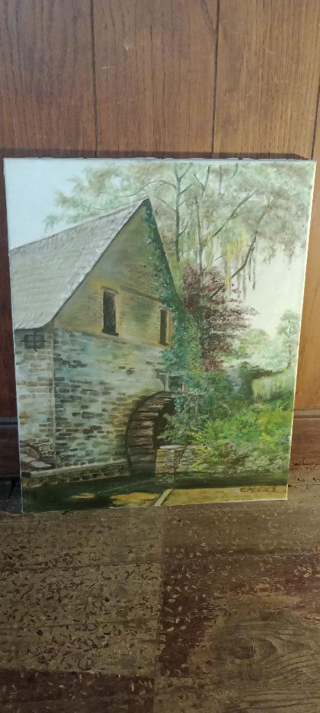 Peinture sur toile signée "E. MOENS", 1982,Dinant,40x50,n436, Enlèvement ou Envoi