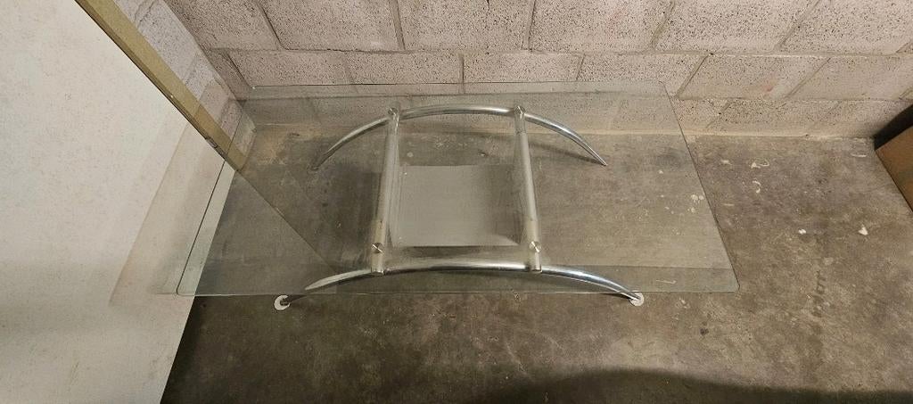 Mooie Salontafel met glazen blad, Enlèvement, Verre