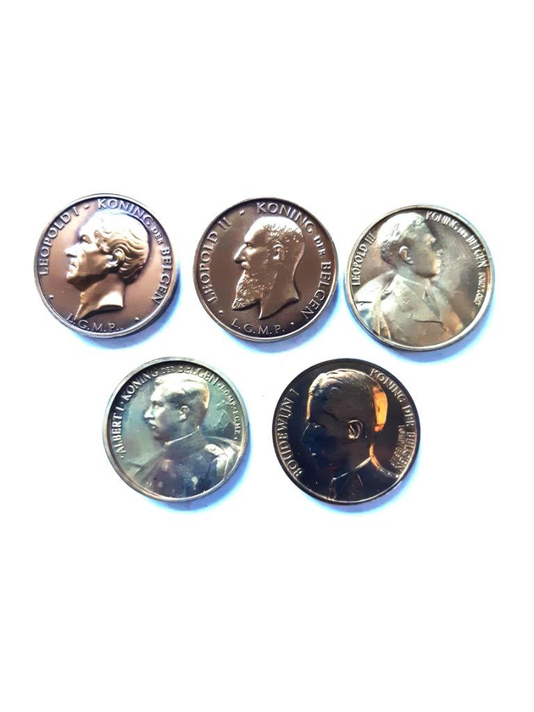 Medailles - Penningen - 5 Koningen - Set 1985, Enlèvement ou Envoi, Comme neuf
