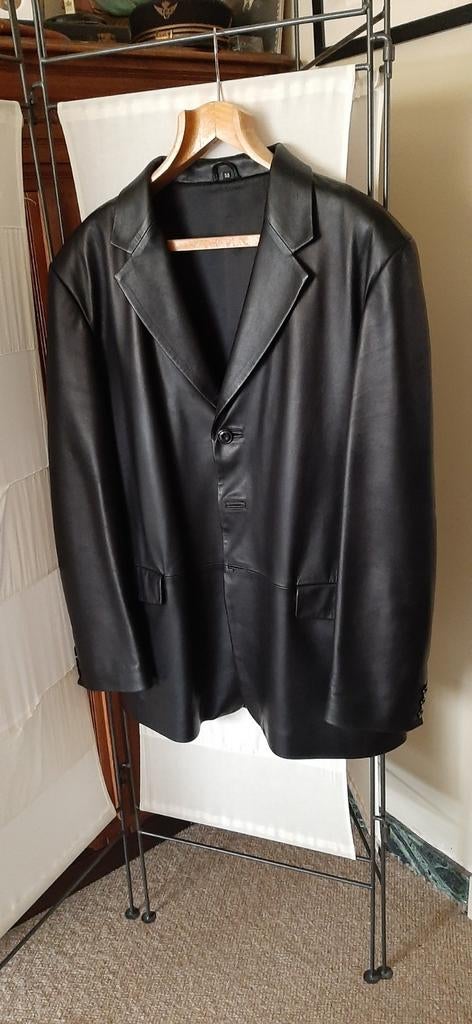 Zeer mooie soepele zwart leren vest maat 58  merk J De Wit, Neuf, Taille 56/58 (XL), Enlèvement, Lederwaren J DE WIT