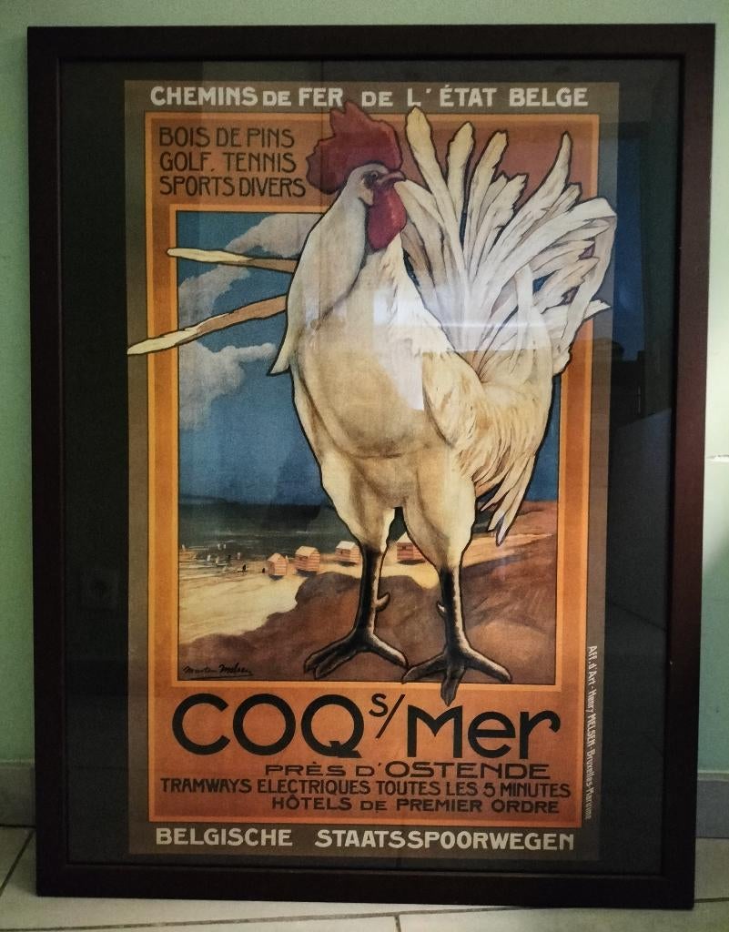 Cadre avec affiche De Haan/Coq sur Mer (réplique), Enlèvement