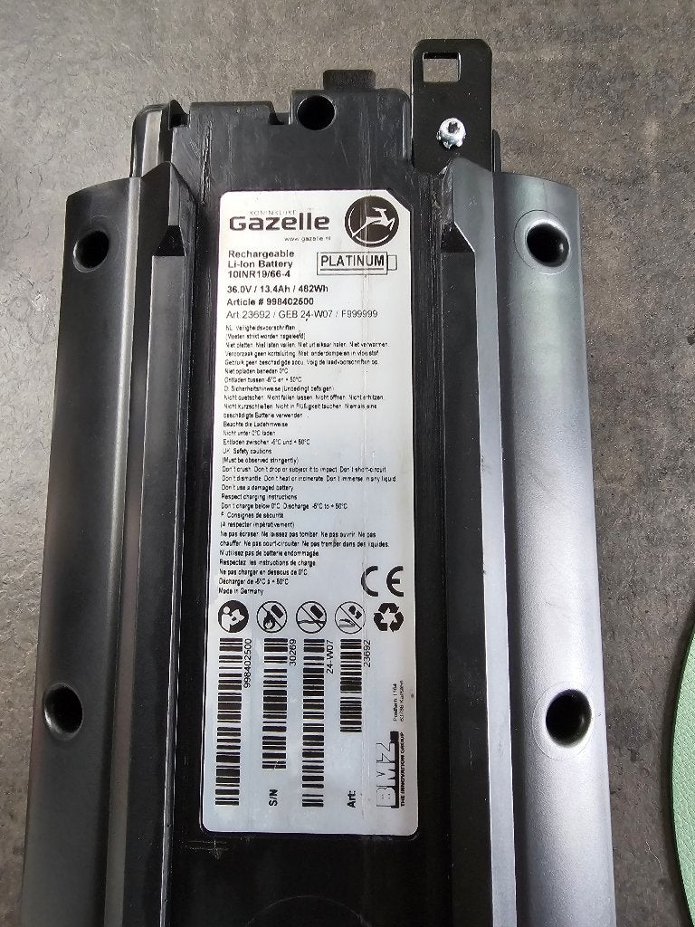 fietsbatterij Gazelle, Vélos & Vélomoteurs, Accessoires vélo | Batteries de vélo, Enlèvement, Comme neuf