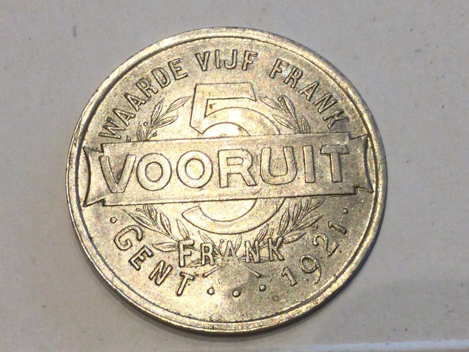 Belgique Gand 5 Frank Vooruit 1921, Enlèvement ou Envoi