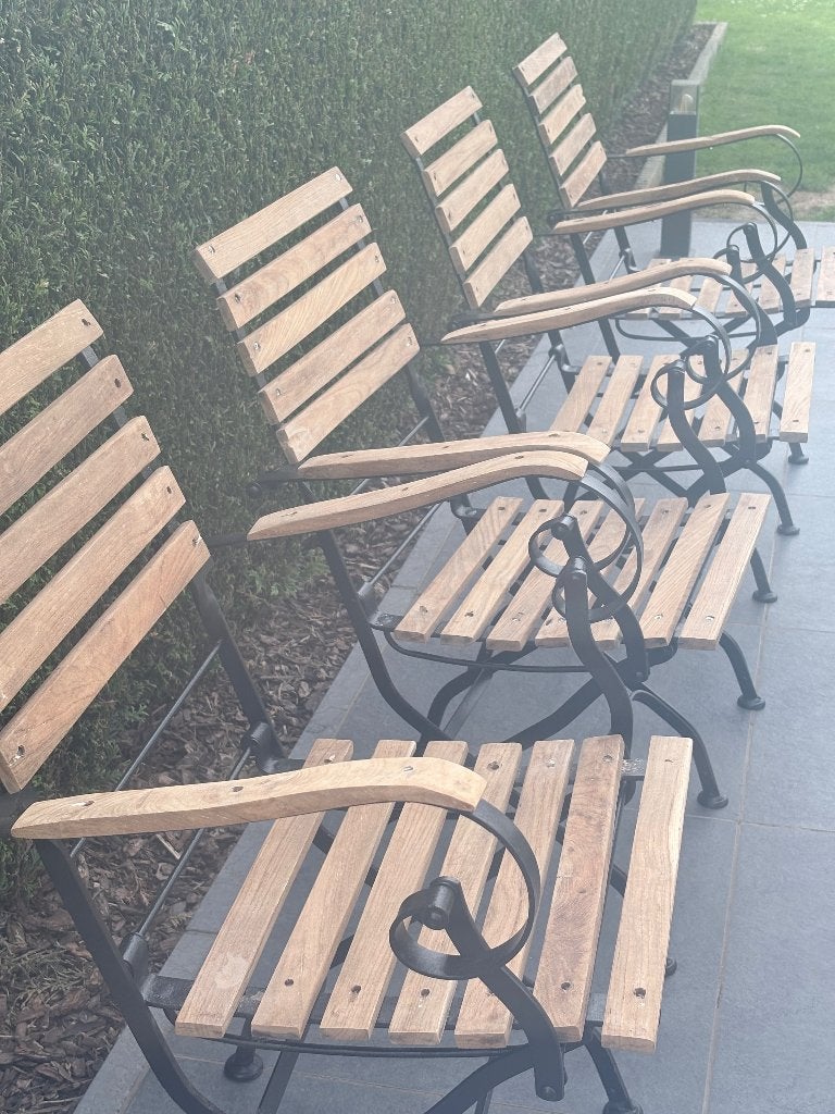 Antieke gietijzeren tuinstoelen, Antiek en Kunst, Ophalen